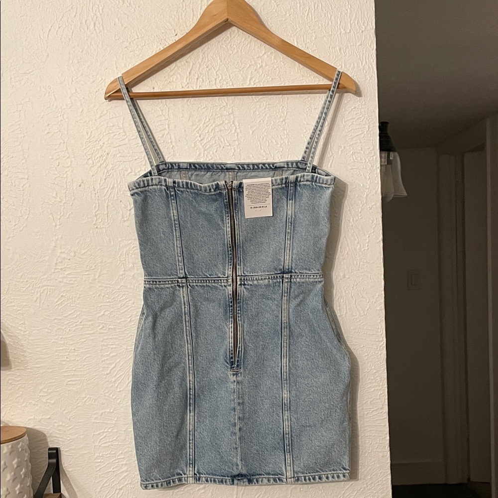 NWT Revolve Icon Denim Judy Mini Dress in Sky Denim Blue Women's Dress Size XS - Picture 10 of 10